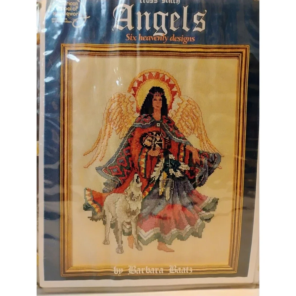 Vintage Cross Stitch Patterns Estate Binder Lot Southwest Native American Garden